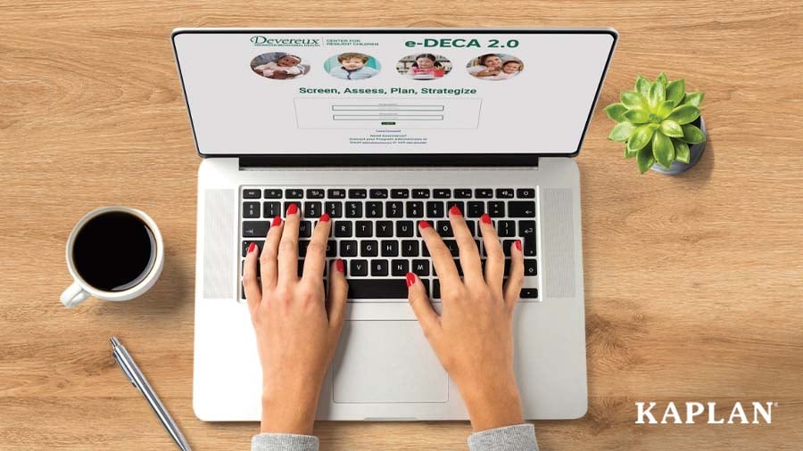 Early childhood professional logging into e-DECA on a laptop